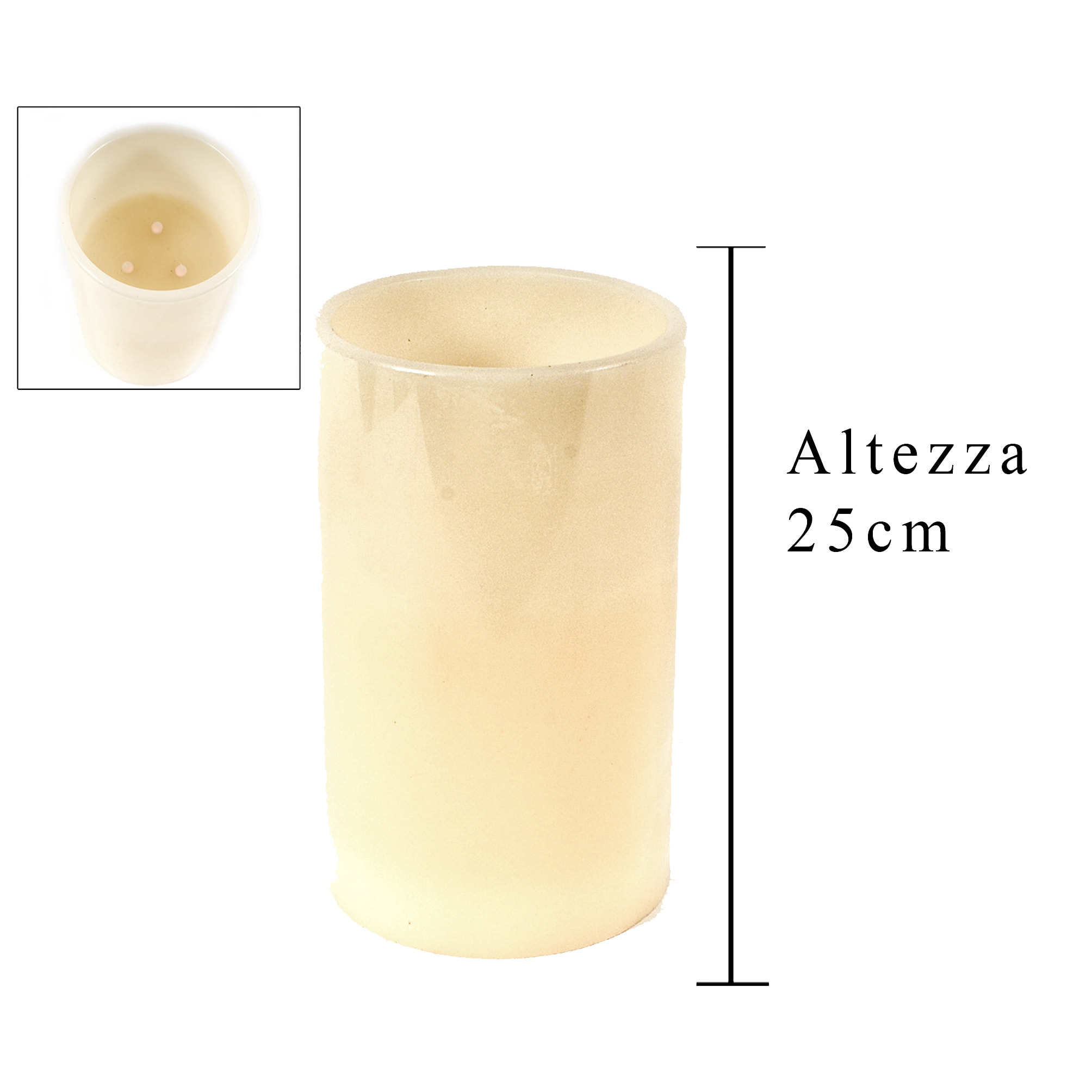 Candela cera - Pezzi 2 - 15xH25x15cm - Bianchi Dino SpA