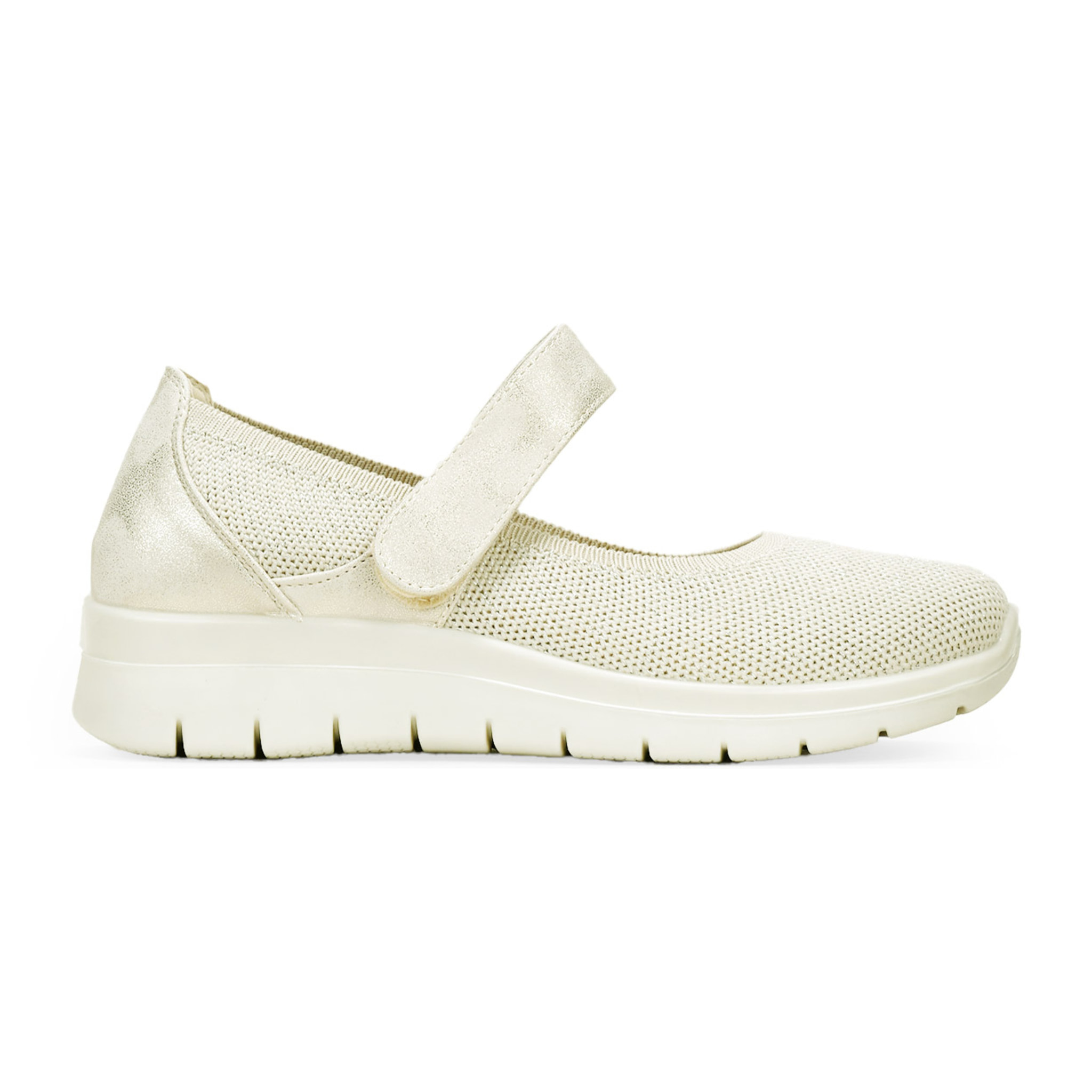 Zapatos deportivos beige con cuña