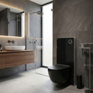 Glass pack WC bâti-support avec plaque de commande + WC suspendu Ceramia sans bride avec abattant SoftClose (STGLBCEPXBMT01-FR)