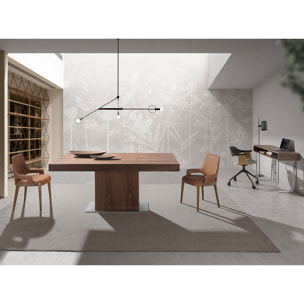 Silla oficina giratoria con asiento tapizado en tela gris claro y respaldo de pvc negro 59x50x76cm