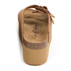 Sandalia Plataforma Cuero Mujer BILLOWY MARRON