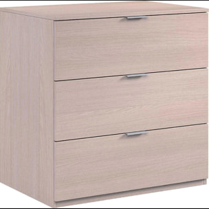 Cassettiera 3 Cassetti Comodino Senza Piedi Comò Mobile Camera Letto Salvaspazio Antigraffio Design Minimal Moderno Lavanderia 77x38x80 Cm Rovere