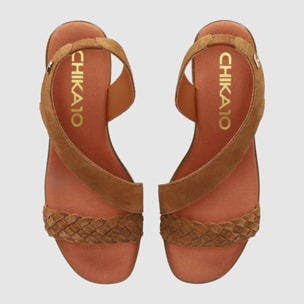 Sandalias de Serraje - Cuero - Tacón: 6 cm