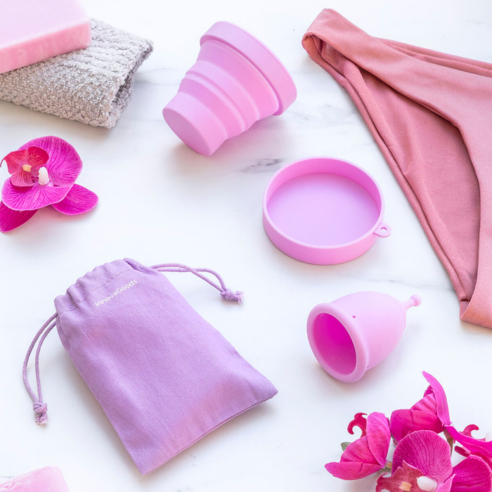Confezione 2 Coppette Mestruali con Accessori Kuppy InnovaGoods (Taglia S 20 ml e L 25 ml)