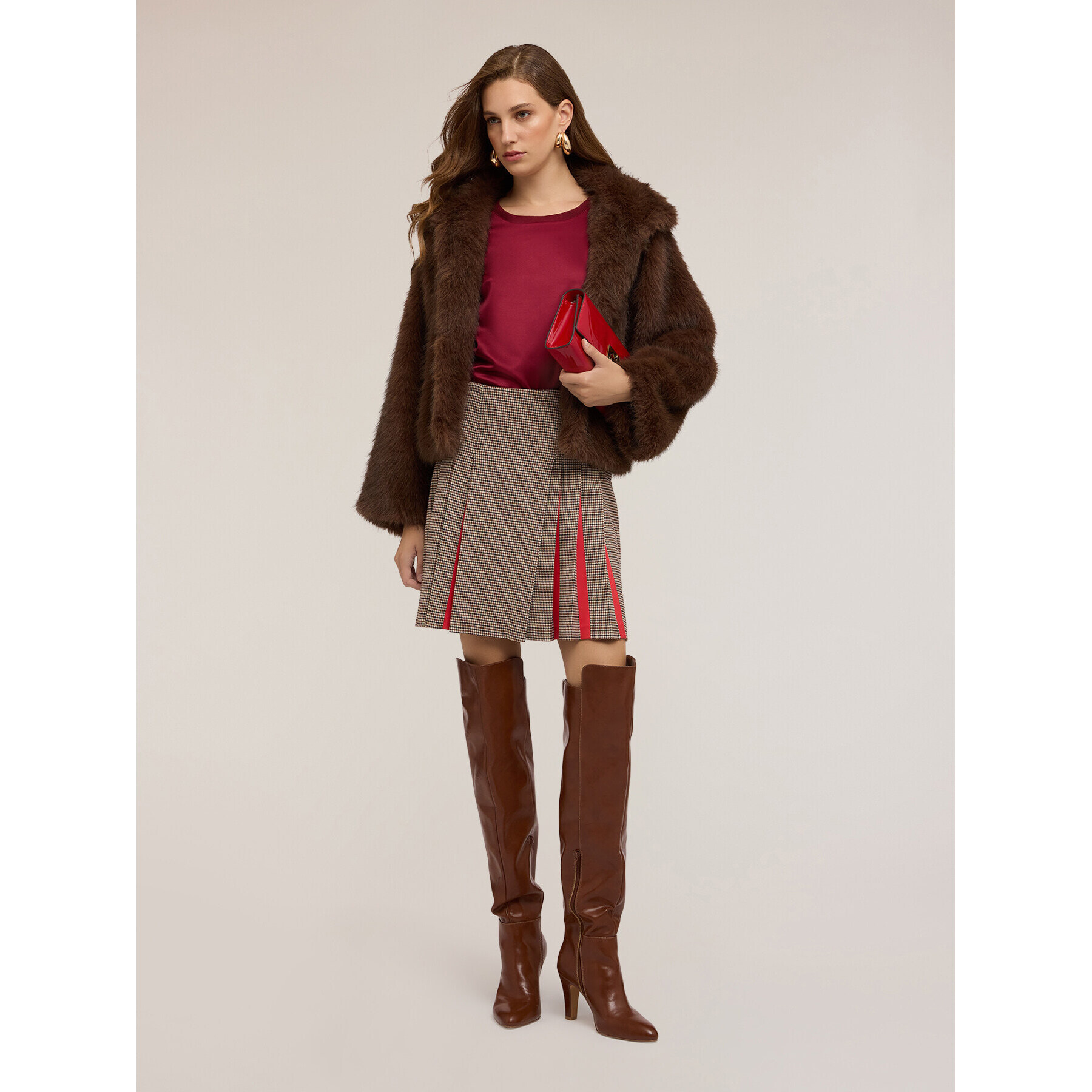 Motivi - Giubbotto corto con collo alto - Marrone