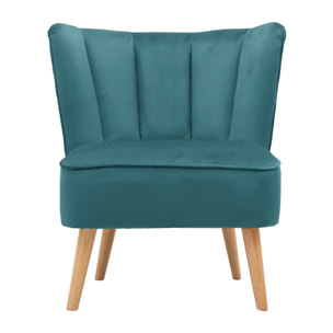 Poltrona design vintage imbottita in tessuto
