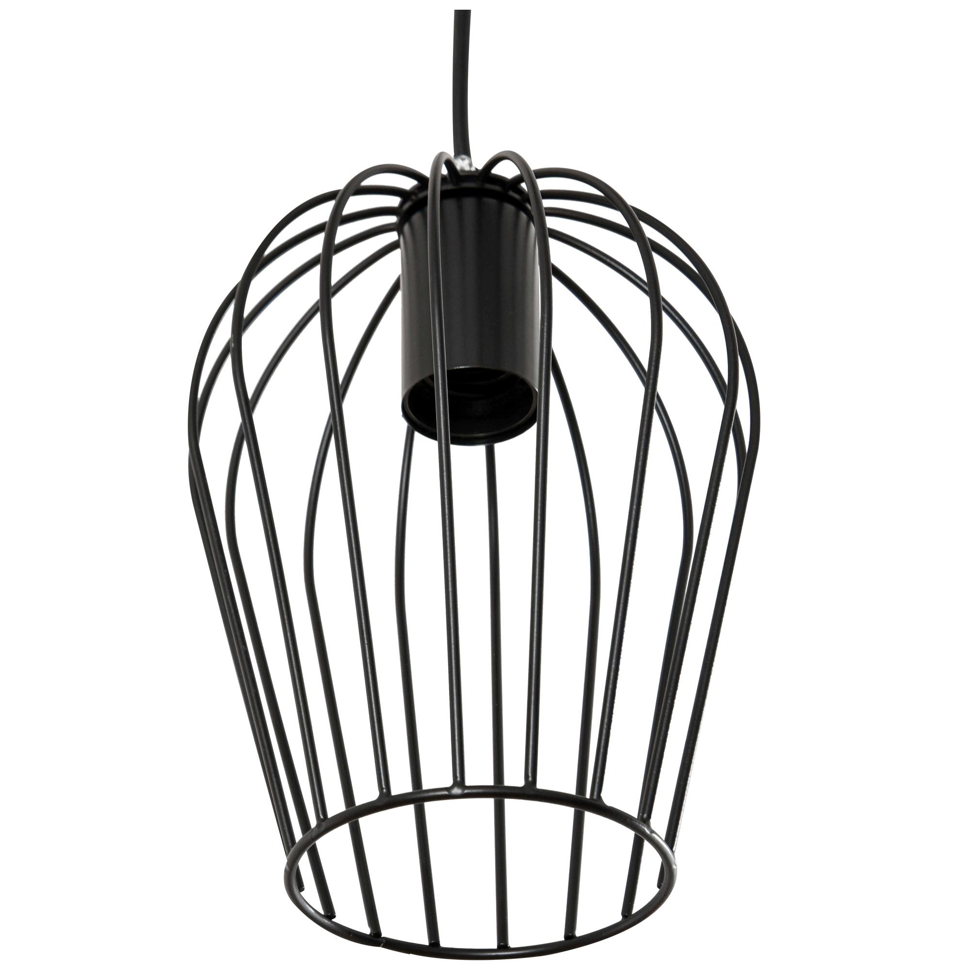 Lámpara Colgante Vintage Lámpara de Techo de Estilo Industrial 3 Portalámparas E27 Lámpara de Suspensión de Metal para Comedor Salón Ø38x133 cm Negro