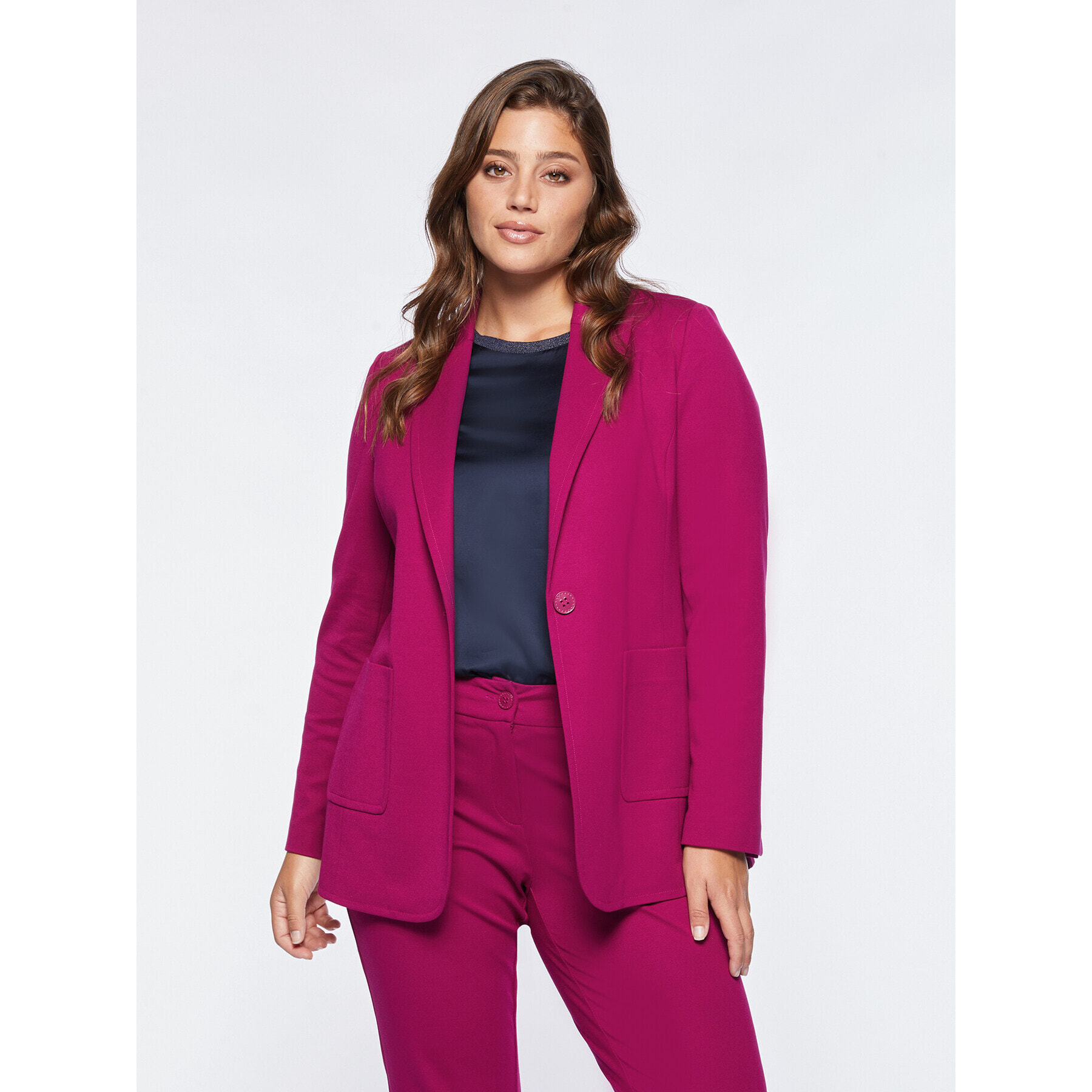 Fiorella Rubino - Blazer in punto Milano - Fucsia