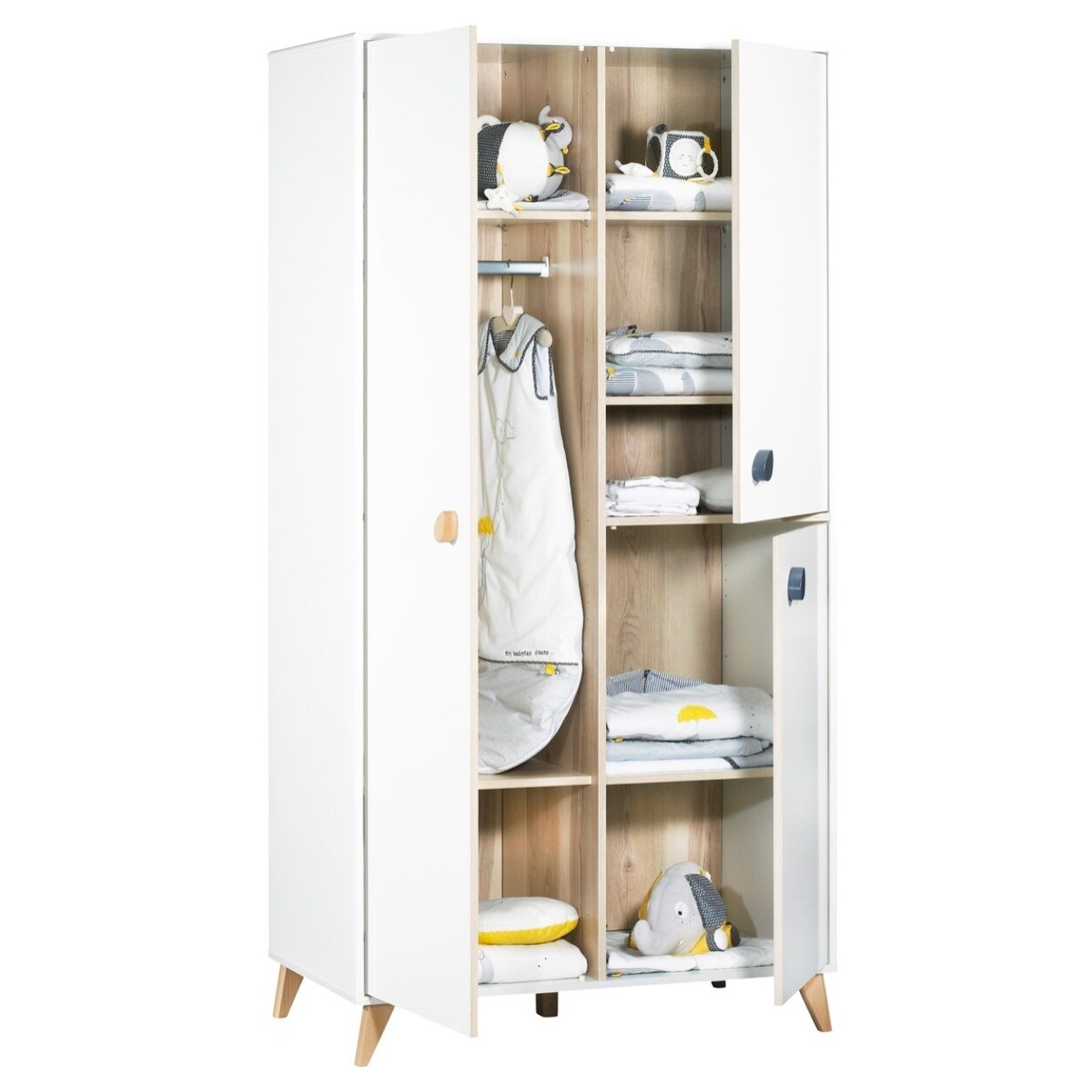 Armoire 3 portes bébé boutons goutte