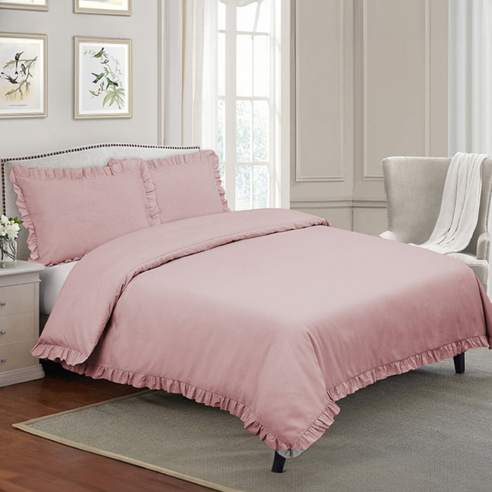 Intrecci – Parure copripiumino Frill in puro cotone Matrimoniale