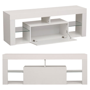 Meuble TV 140cm blanc à LED DARYL