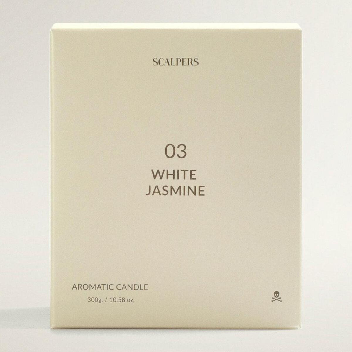 Vela aromática 300gr aroma jazmín blanco scalpers