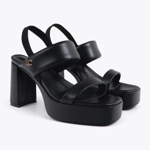 Sandalo con tacco e cinturini tricolore