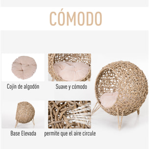 Cueva para Gatos de Algodón Î¦52x58 cm Madera Natural