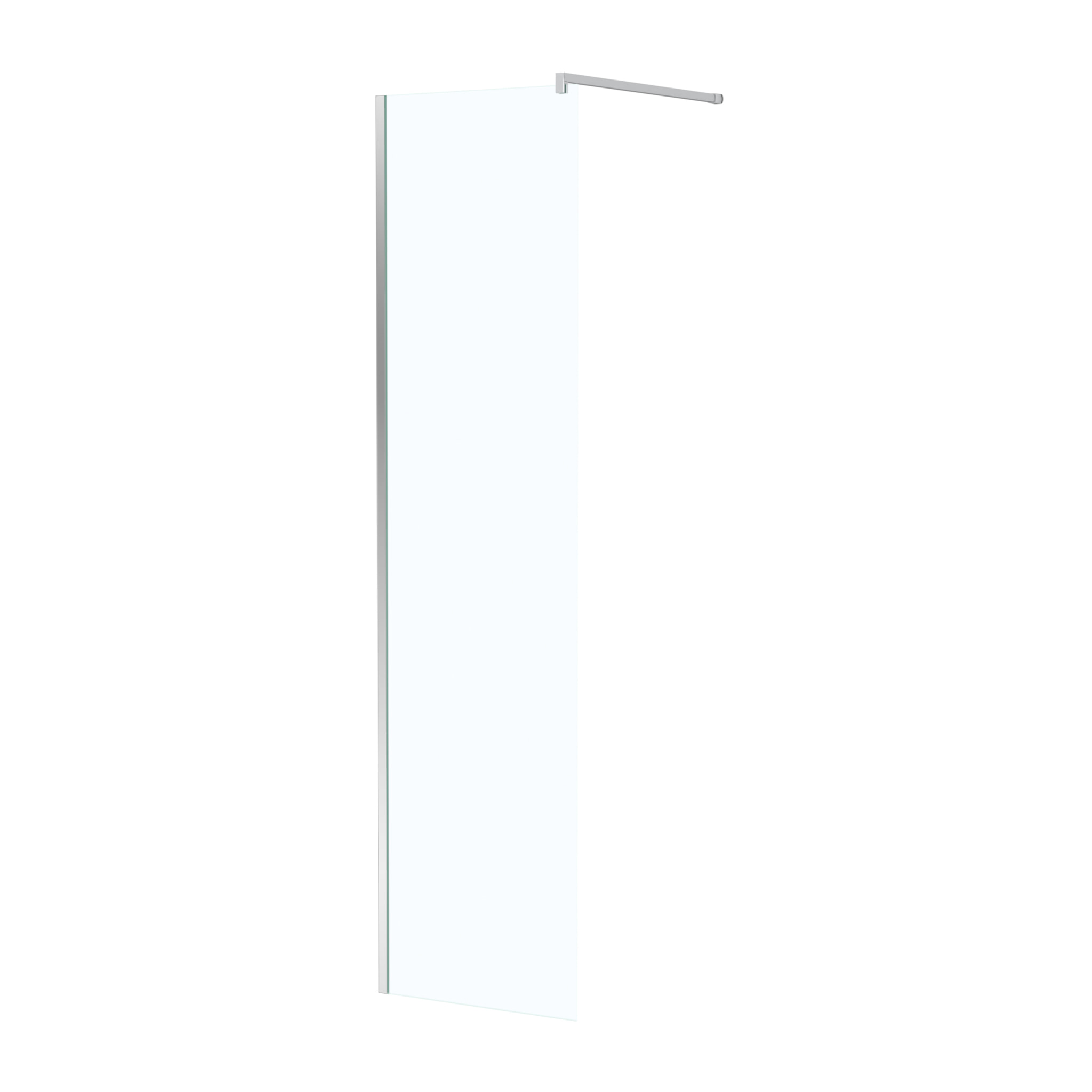 Paroi de Douche 50x195 cm en Verre Trempé 5 mm - Finition Chromé - CHROMED ELEMENTARY