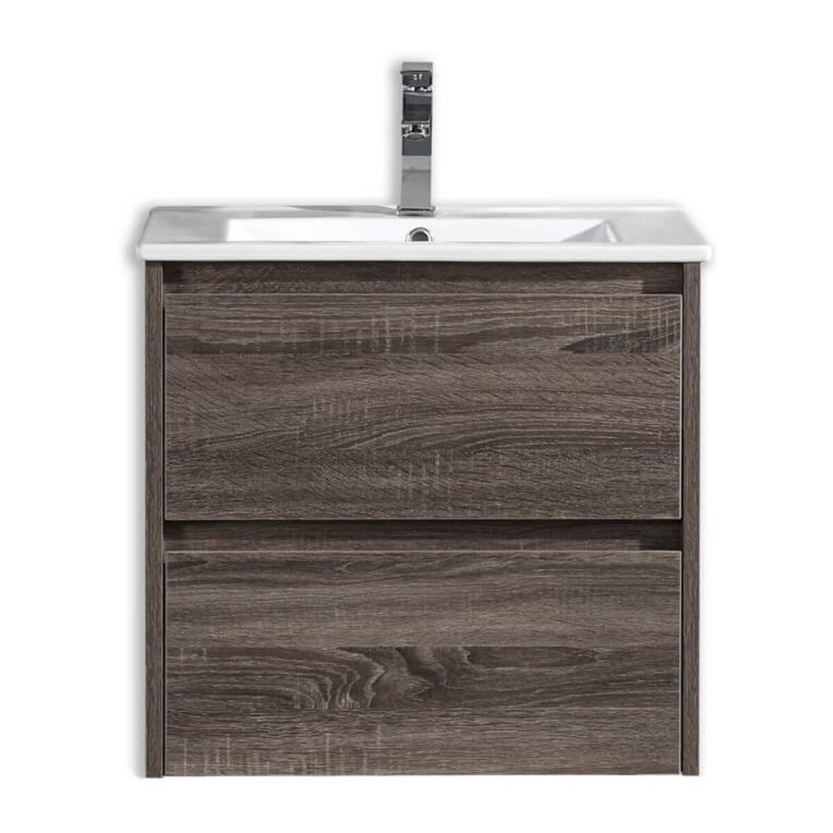 Ensemble meuble de salle de bain une vasque 100 cm marron Aquadoli