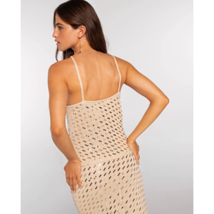 Top de punto con lentejuelas y escote halter de mujer