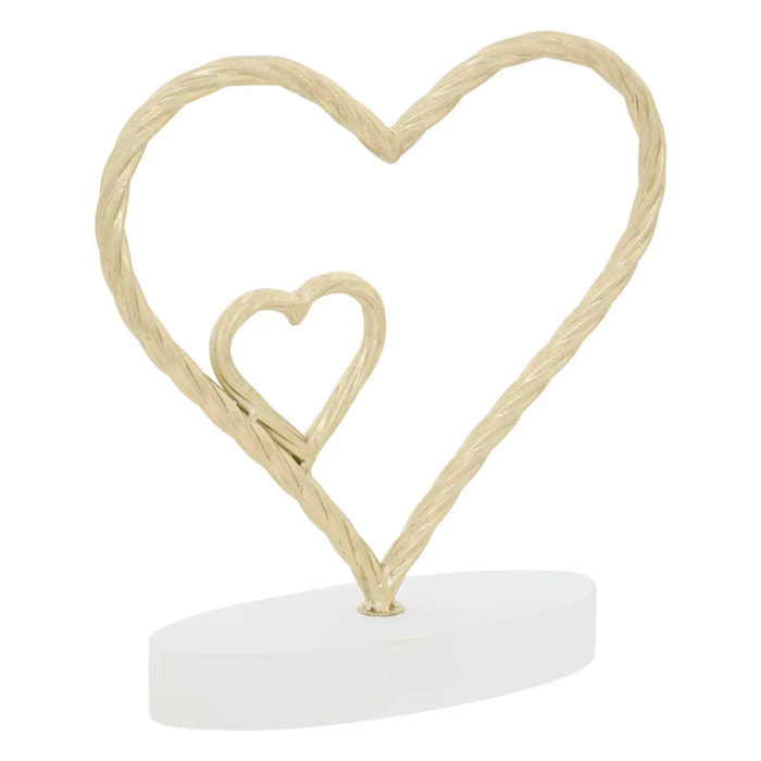 Coeur déco Bao H.26cm doré