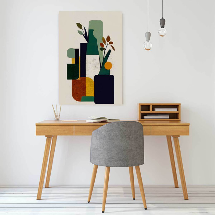 Tableau bouteille et plante  Toile imprimée