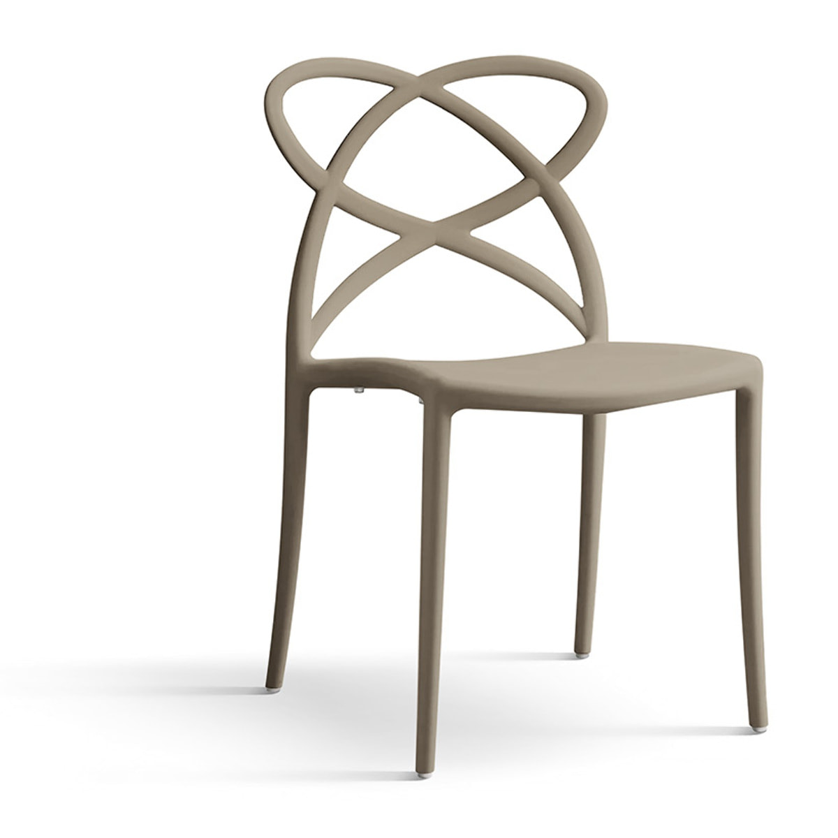 Set di 4 sedie LONG ISLAND in polipropilene taupe