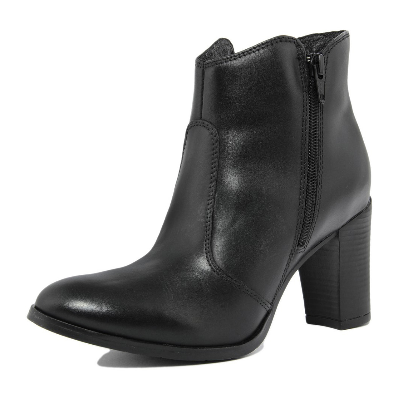 Stivaletti con Tacco Fashion Attitude in pelle color Nero