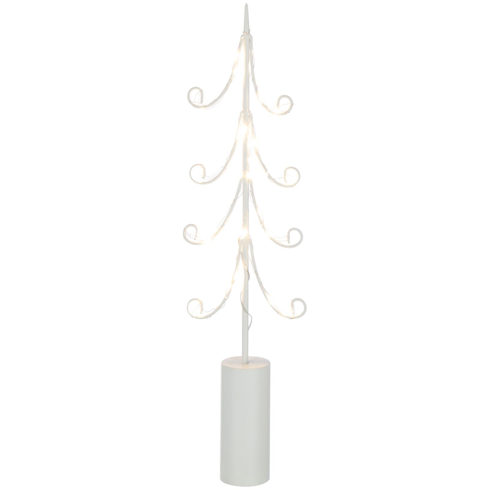 J-Line décoration Sapin - acier - blanc - medium - LED