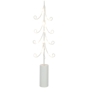 J-Line décoration Sapin - acier - blanc - medium - LED