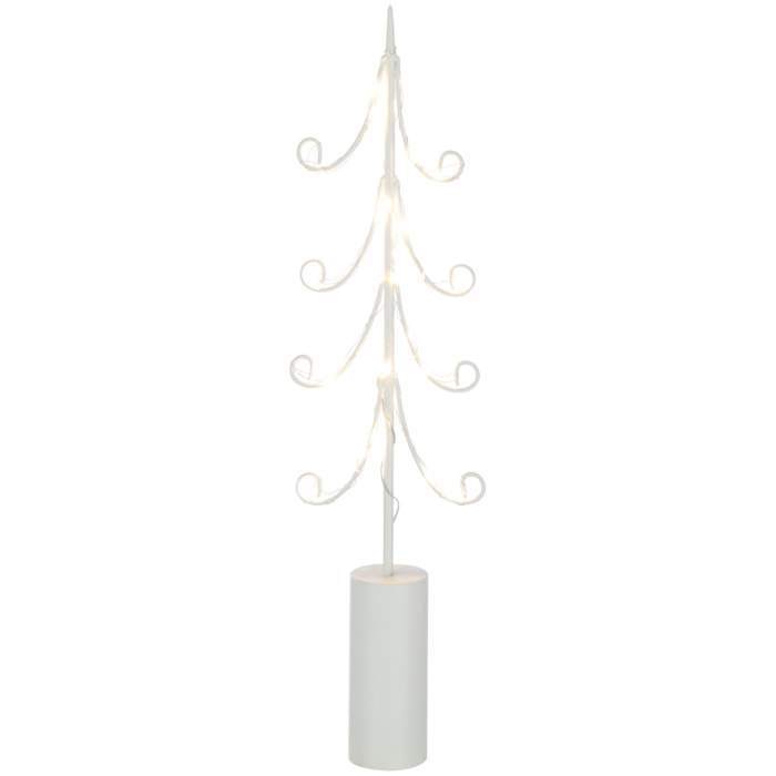 J-Line décoration Sapin - acier - blanc - medium - LED