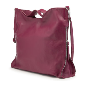 Borse Donna colore Bordeaux-in pelle Made in Italy 39x33x13cm