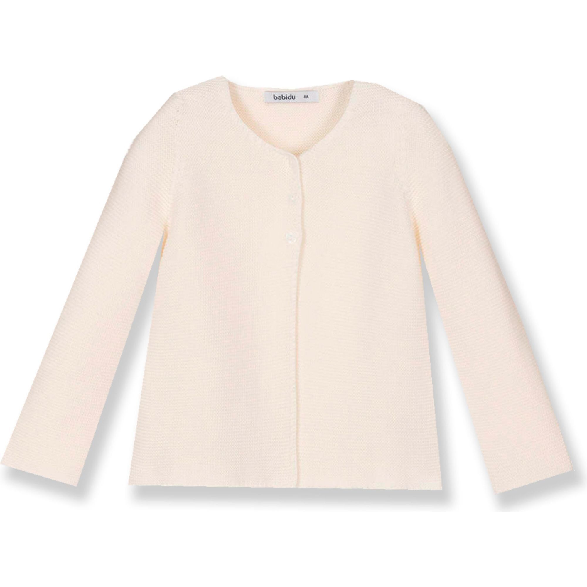 Chaqueta punto bebé algodón cuello redondo