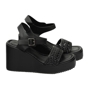 Sandali zeppa - tacco 9,50 cm - plateaux 3,0 cm