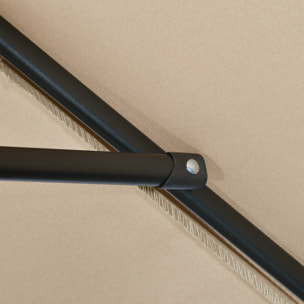 Parasol inclinable rectangulaire métal polyester haute densité 2,94L x 1,98l x 2,55H m kaki