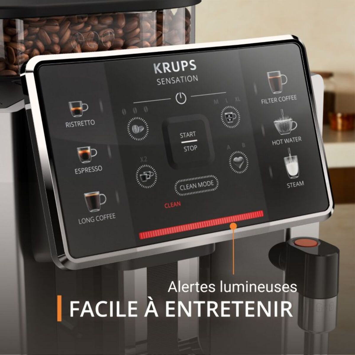 Expresso Broyeur KRUPS EA910E10 sensation silver