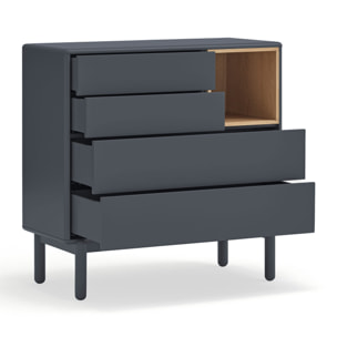 Cómoda Corvo 4 cajones gris antracita