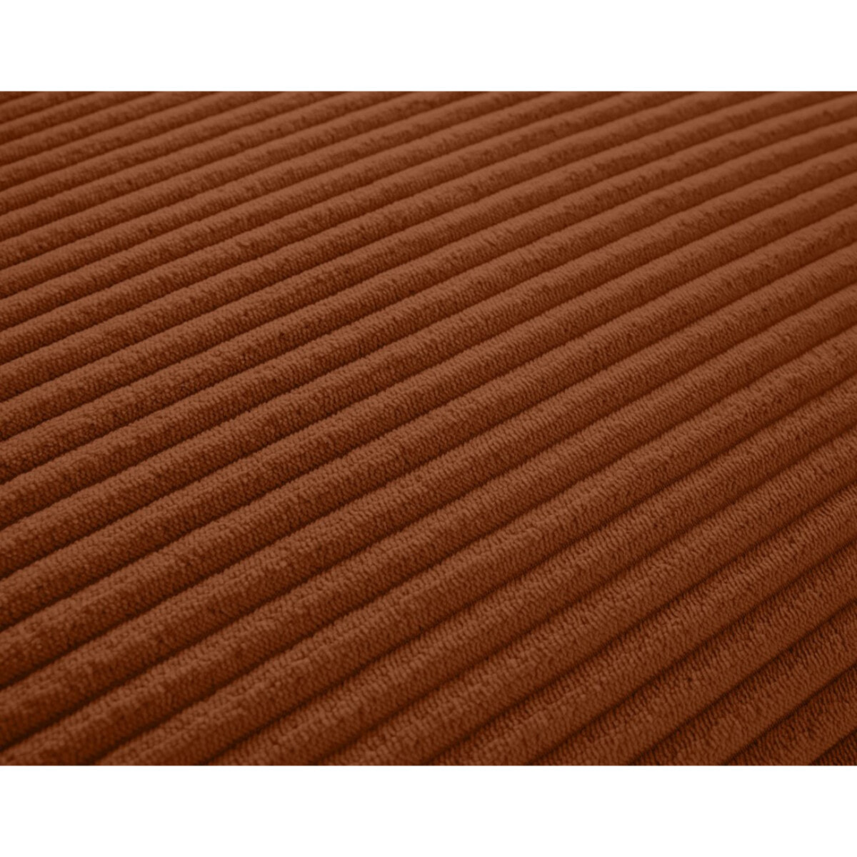 Garance - module d'assise méridienne droit - en velours côtelé - Terracotta