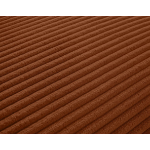Garance - module d'assise méridienne droit - en velours côtelé - Terracotta
