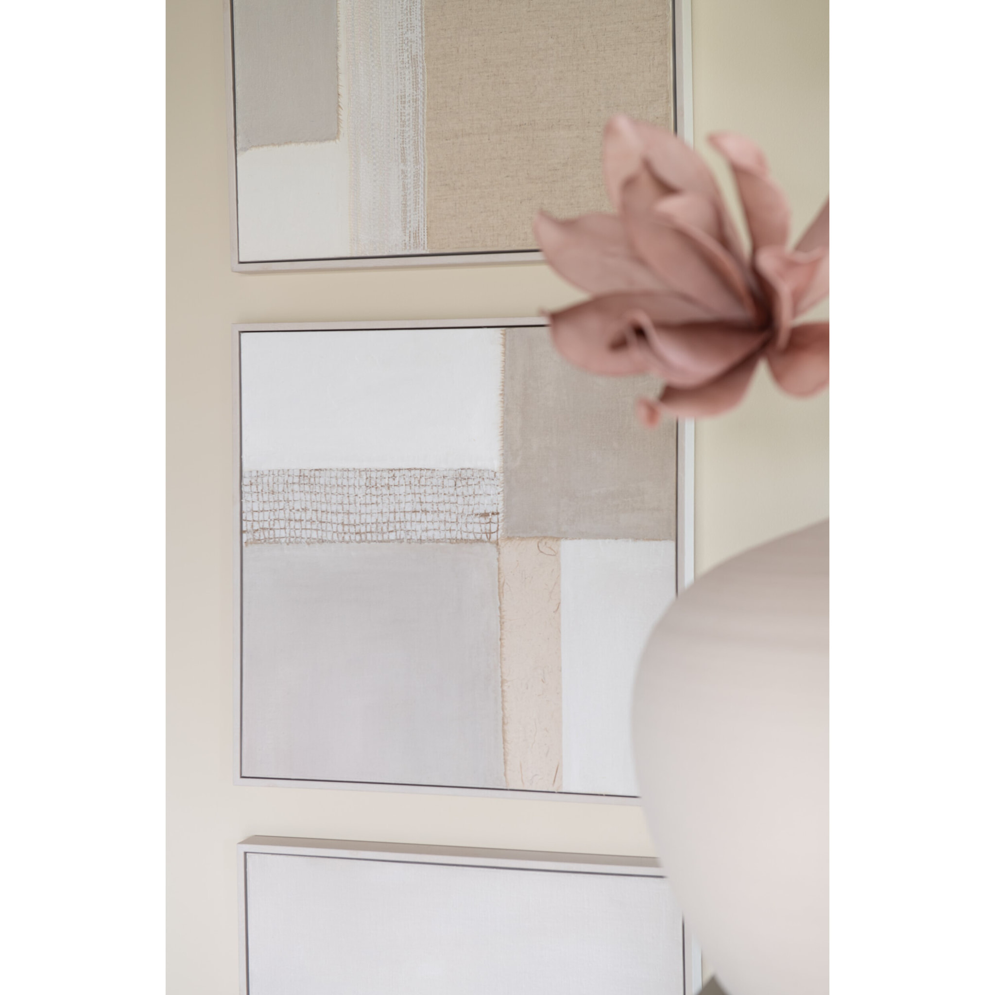 J-Line Toile Tod Canvas/Bois De Pin Mix Assortiment De 3