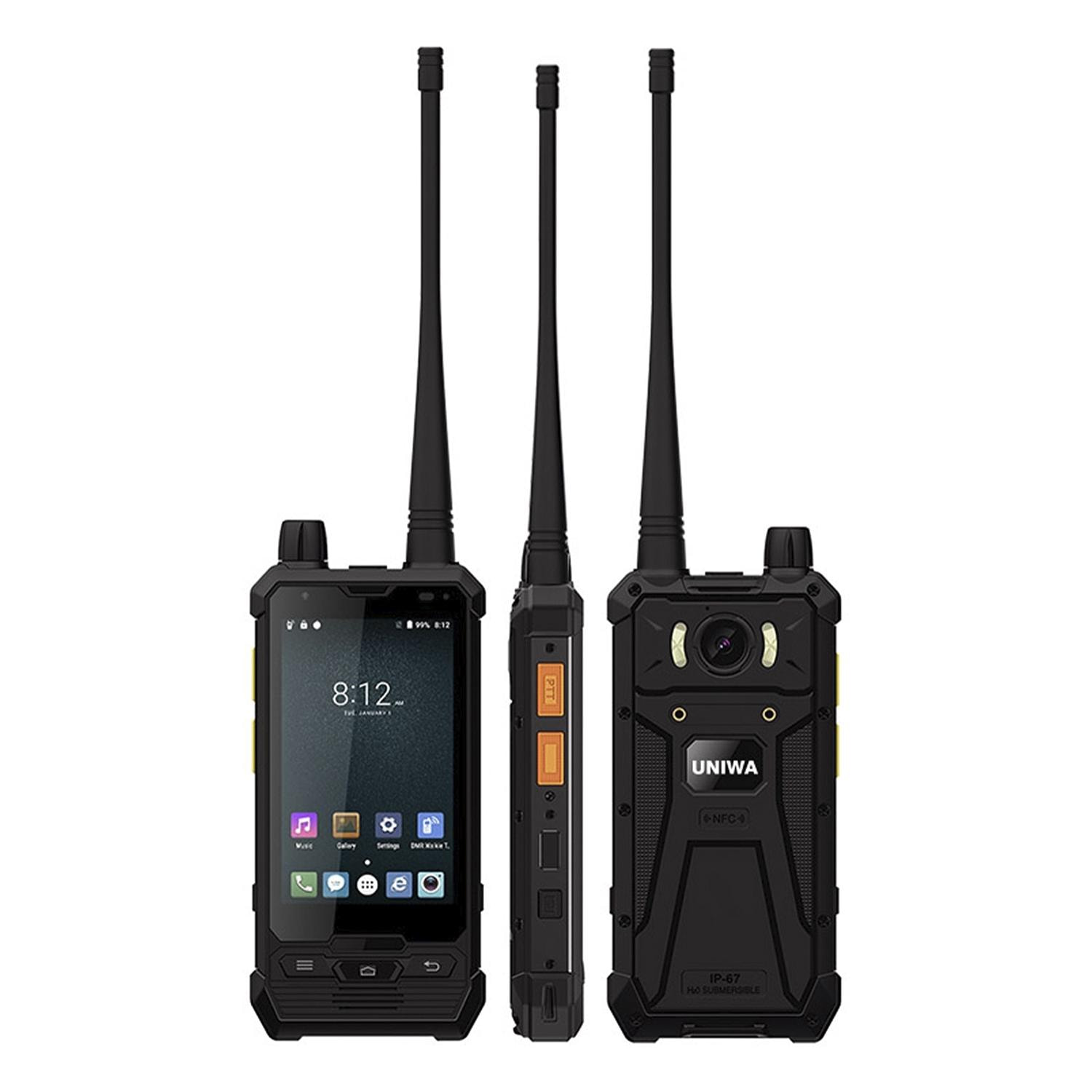 DAM Smartphone/Radio Walkie Talkie Rugged P2 Plus 4G, Android 8.0, 3GB RAM + 32GB. schermo da 4''. 13MP+5MP. GPS. IP67. UHF. 7x2,7x14,7 cm. Colore nero