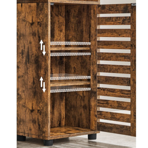Colonna Bagno Loft in Legno Rustico con Ante a Persiana