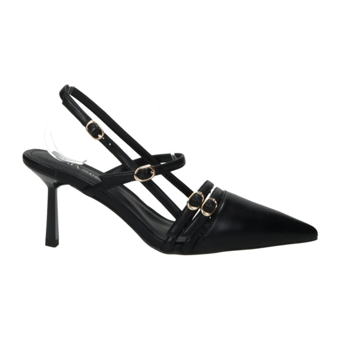 Décolleté sling back Donna Tata Italia Nero