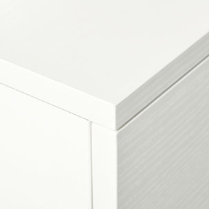 Escritorios Apilables Conjunto de 2 Mesas Escritorio para Ordenador Portátil con Ruedas 2 Cajones para Oficina 100x36x88 cm Blanco