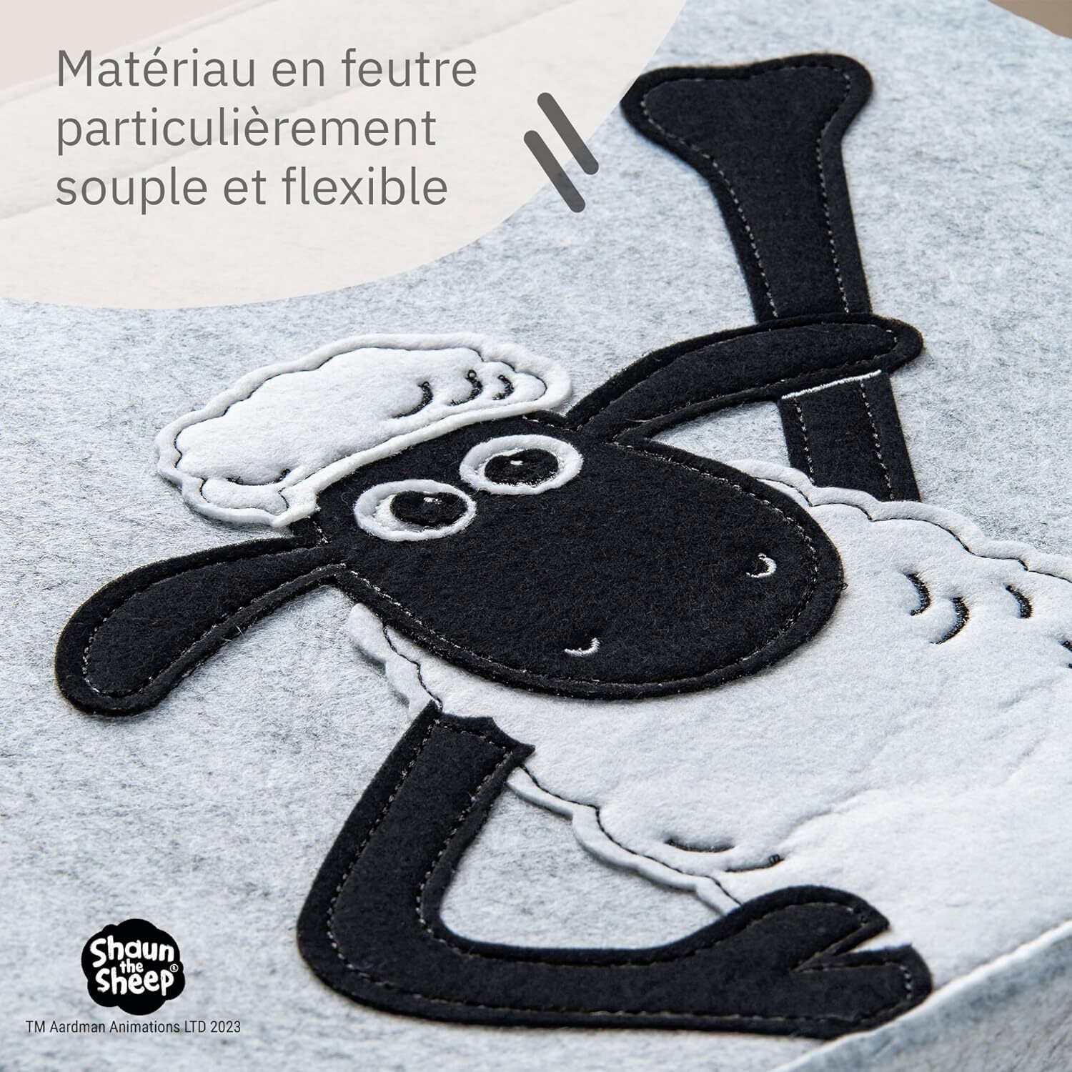 Boîte de rangement en feutre compatible Kallax Shaun poing levé Lifeney Shaun le mouton