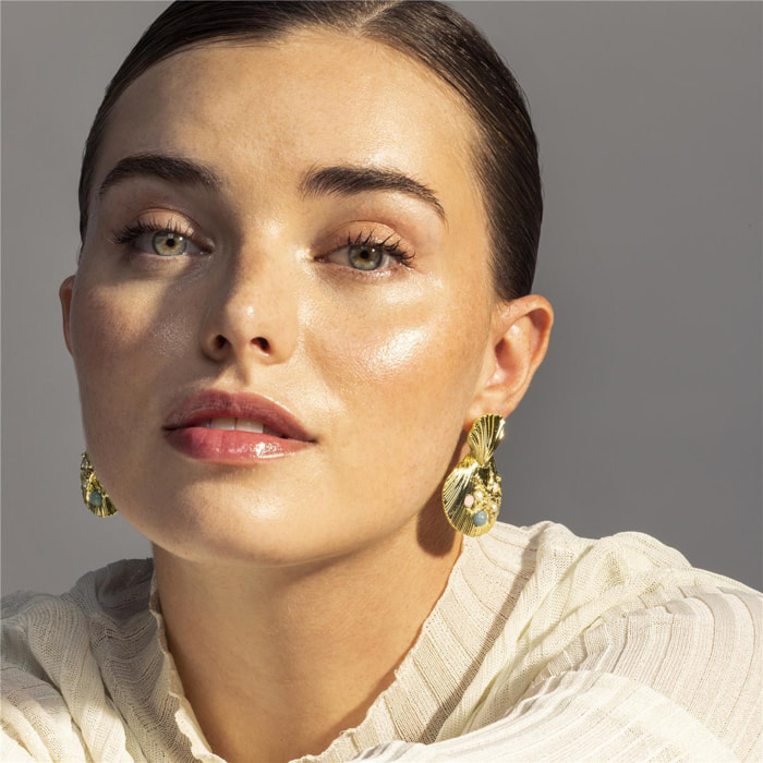 Pendientes Lux by Lux acabadoss en oro amarillo 18k