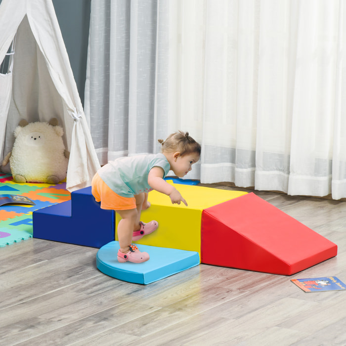 Juego de 4 Bloques Psicomotricidad para Niños Bloques de Construcción Figuras de Construcción Juguete para Aprendizaje para Escalar y Gatear Multicolor