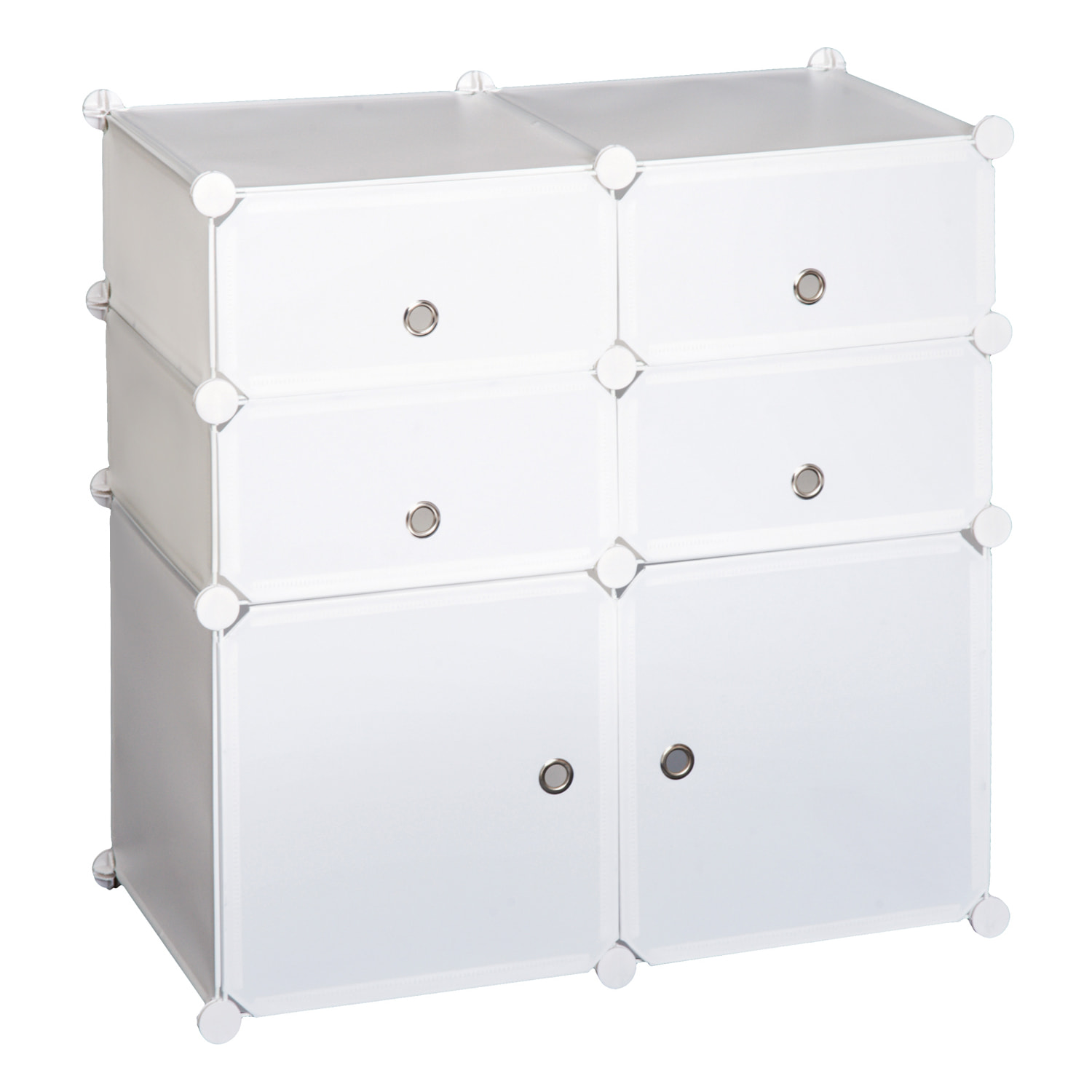 Armoire étagère à chaussures 3 niveaux 6 compartiments plastique + autocollants décoratifs 75L x 37l x 73H cm blanc