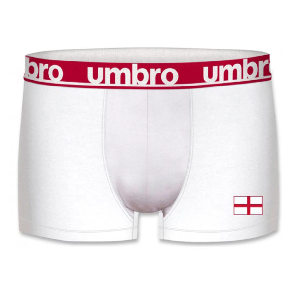 Calzoncillo boxer UMBRO Eurocopa Fútbol 2021 Inglaterra para hombre 100% algodon color blanco