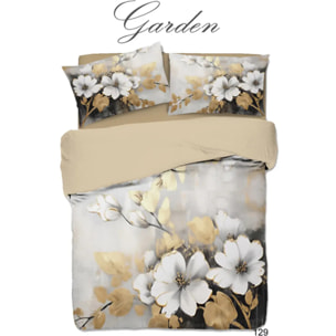 Parure Copripiumino 2 piazze Garden 129 in Cotone 100% Made in Italy, Stampa Digitale HD