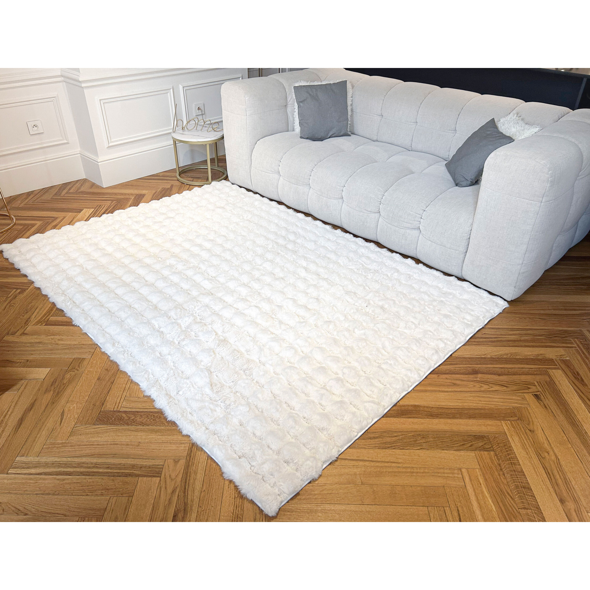 BUBBLE - Tapis doux blanc
