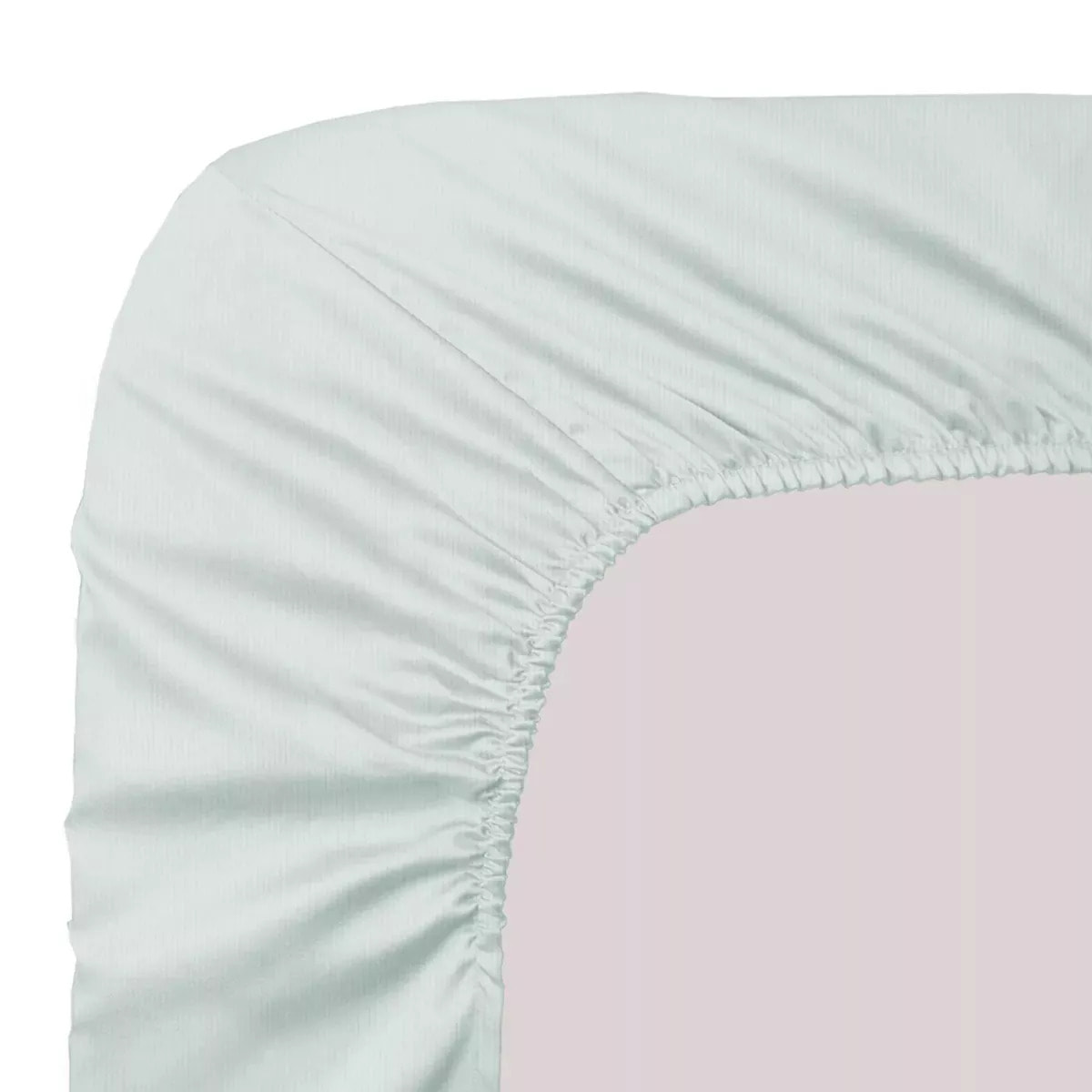 Drap housse b35 satin de coton imprimé multicolore Primavera vert d'eau