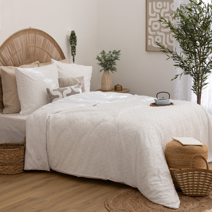 Parure de lit 3 pièces "Swan" jacquard blanc 240x220cm